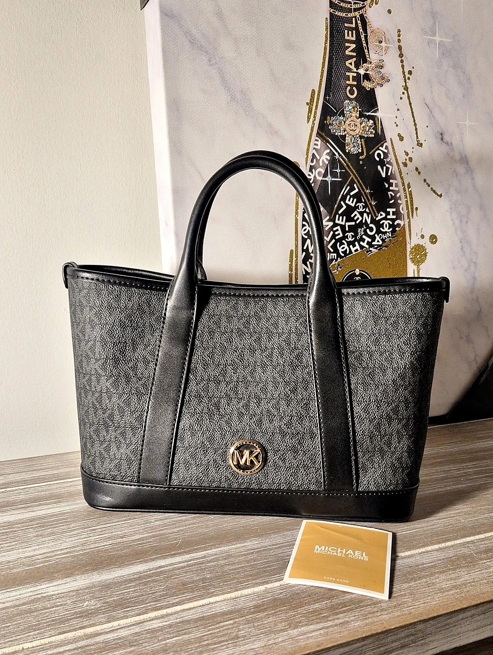 Michael Kors Black & Gray Small Tote